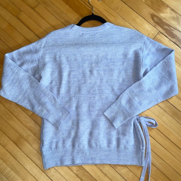 HEARTLOOM Anthropologie Malena V-Neck Wrap Sweater Side Bow Tie Coquette Ballet - Picture 6 of 9